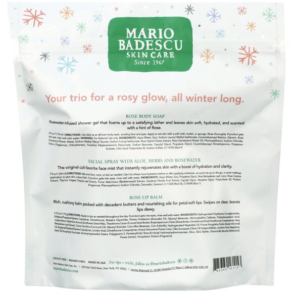 Mario Badescu Rose Winter Essentials Trio Holiday Gift Set - NEW - Picture 3 of 11